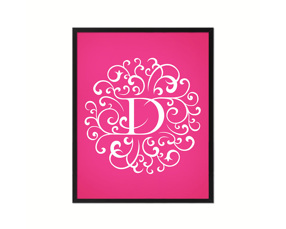 Letter D Mandela Monogram Framed Print Wall Art Decor Gifts