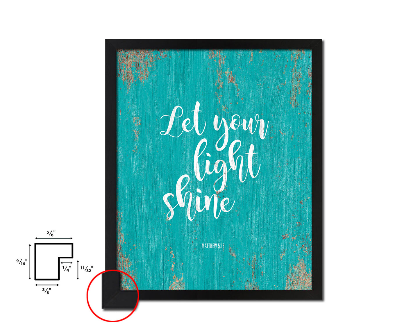 Let your light shine Matthew 5:16 Quote Framed Print Home Decor Wall Art Gifts