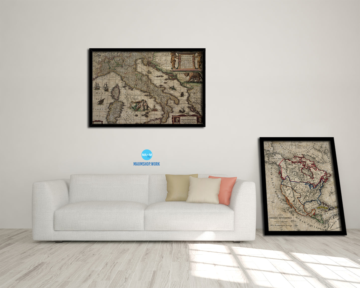 Italy Henricus Hondius Historical Map Framed Print Art Wall Decor Gifts