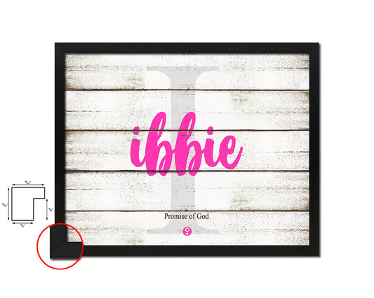 Ibbie Personalized Biblical Name Plate Art Framed Print Kids Baby Room Wall Decor Gifts