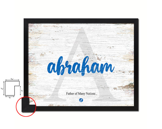 Abraham Personalized Biblical Name Plate Art Framed Print Kids Baby Room Wall Decor Gifts