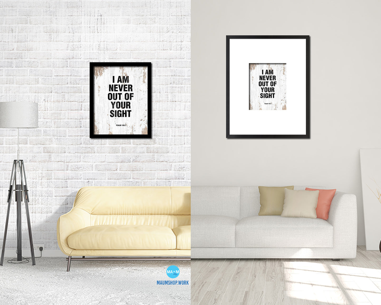 I am never out of your sight, Psalm 139:3 Quote Wood Framed Print Home Decor Wall Art Gifts