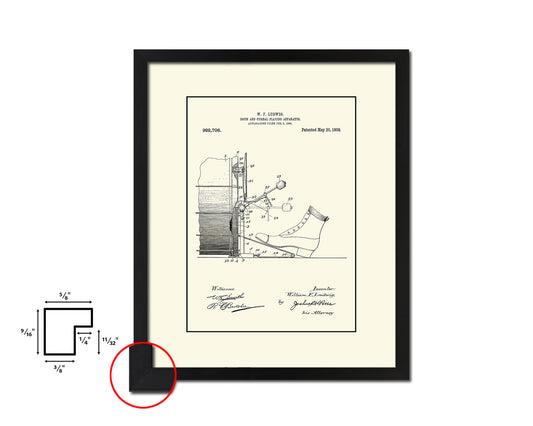 Drum and Cymbal Playing Music Vintage Patent Artwork Black Frame Gifts