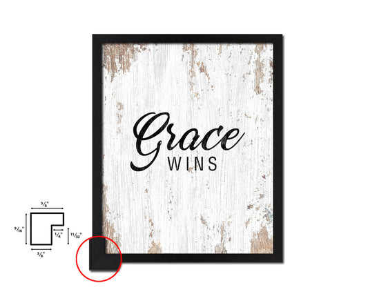 Grace wins Quote Wood Framed Print Home Decor Wall Art Gifts