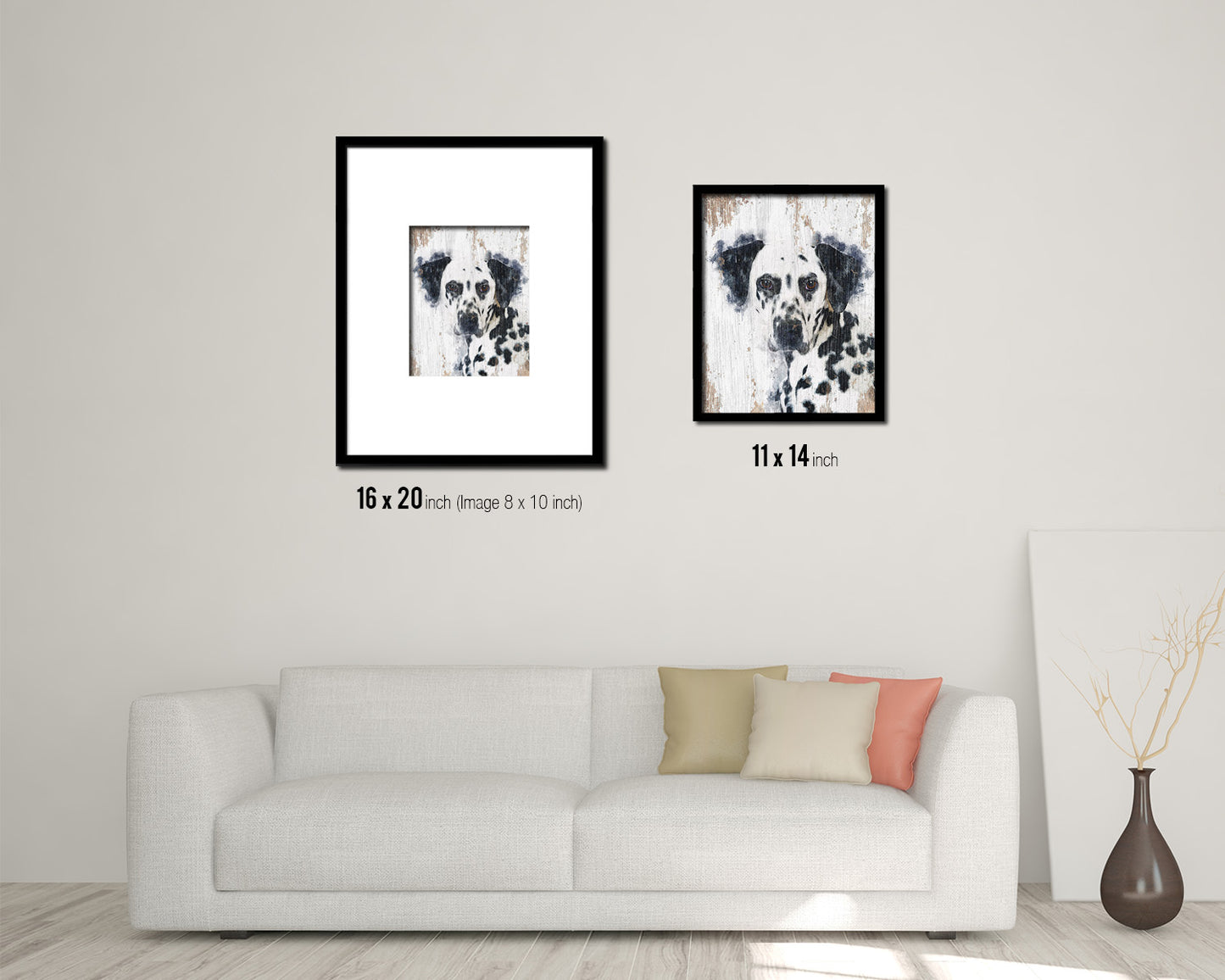 Dalmatian Dog Puppy Portrait Framed Print Pet Watercolor Wall Decor Art Gifts