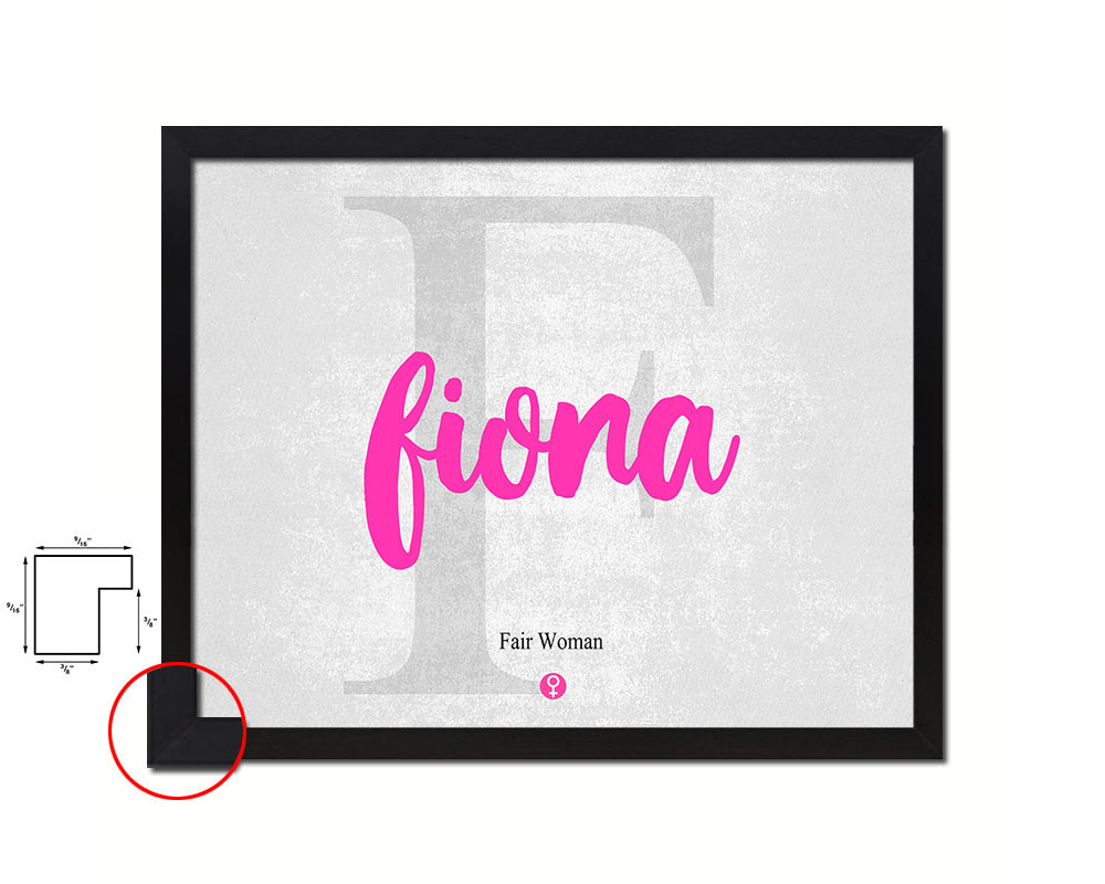 Fiona Personalized Biblical Name Plate Art Framed Print Kids Baby Room Wall Decor Gifts