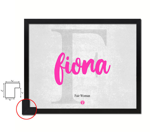 Fiona Personalized Biblical Name Plate Art Framed Print Kids Baby Room Wall Decor Gifts