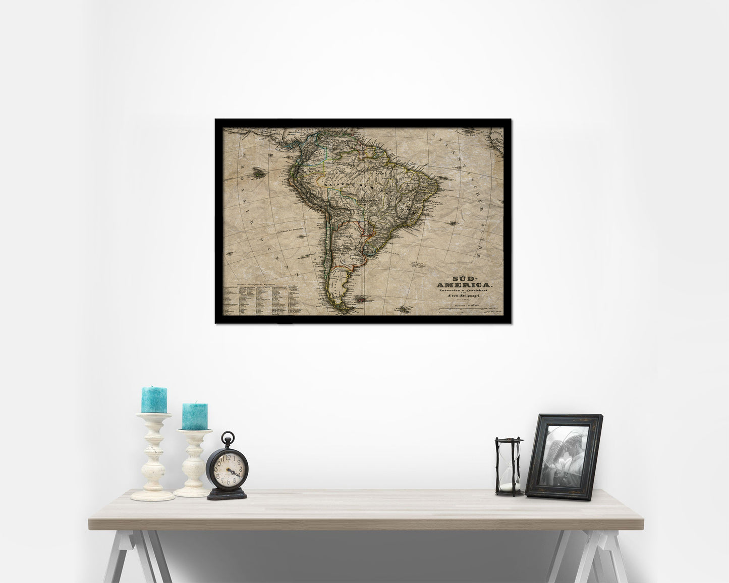 South America Historical Map Framed Print Art Wall Decor Gifts