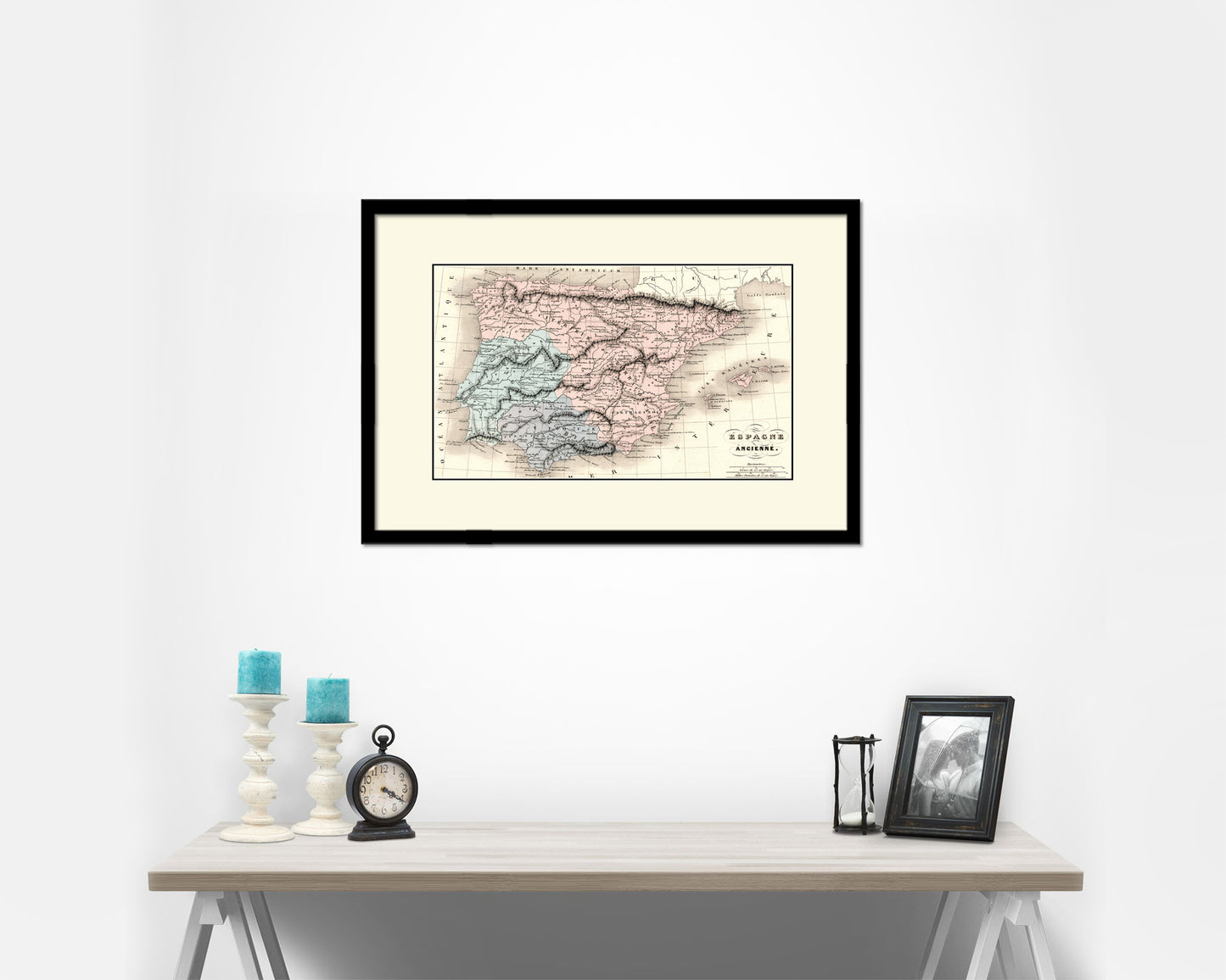 Espagne Ancienne Old Map Framed Print Art Wall Decor Gifts