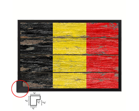 Belgium Country Wood Rustic National Flag Wood Framed Print Wall Art Decor Gifts