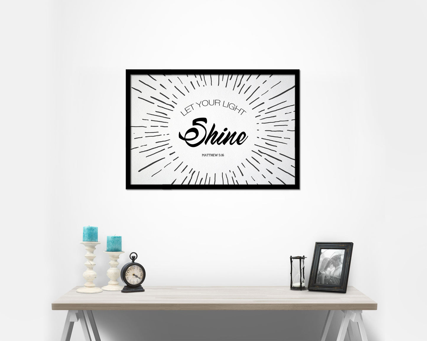 Let your light shine Quote Framed Print Wall Decor Art Gifts