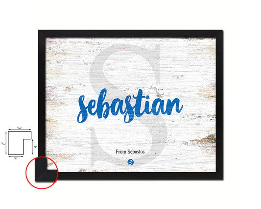 Sebastian Personalized Biblical Name Plate Art Framed Print Kids Baby Room Wall Decor Gifts