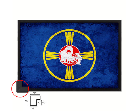 Omaha City Nebraska State Vintage Flag Wood Framed Prints Decor Wall Art Gifts