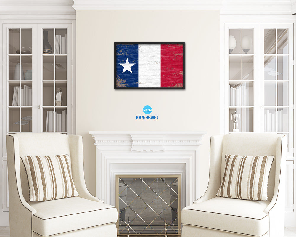 Texas Dodsons Historical Shabby Chic Military Flag Framed Print Decor Wall Art Gifts