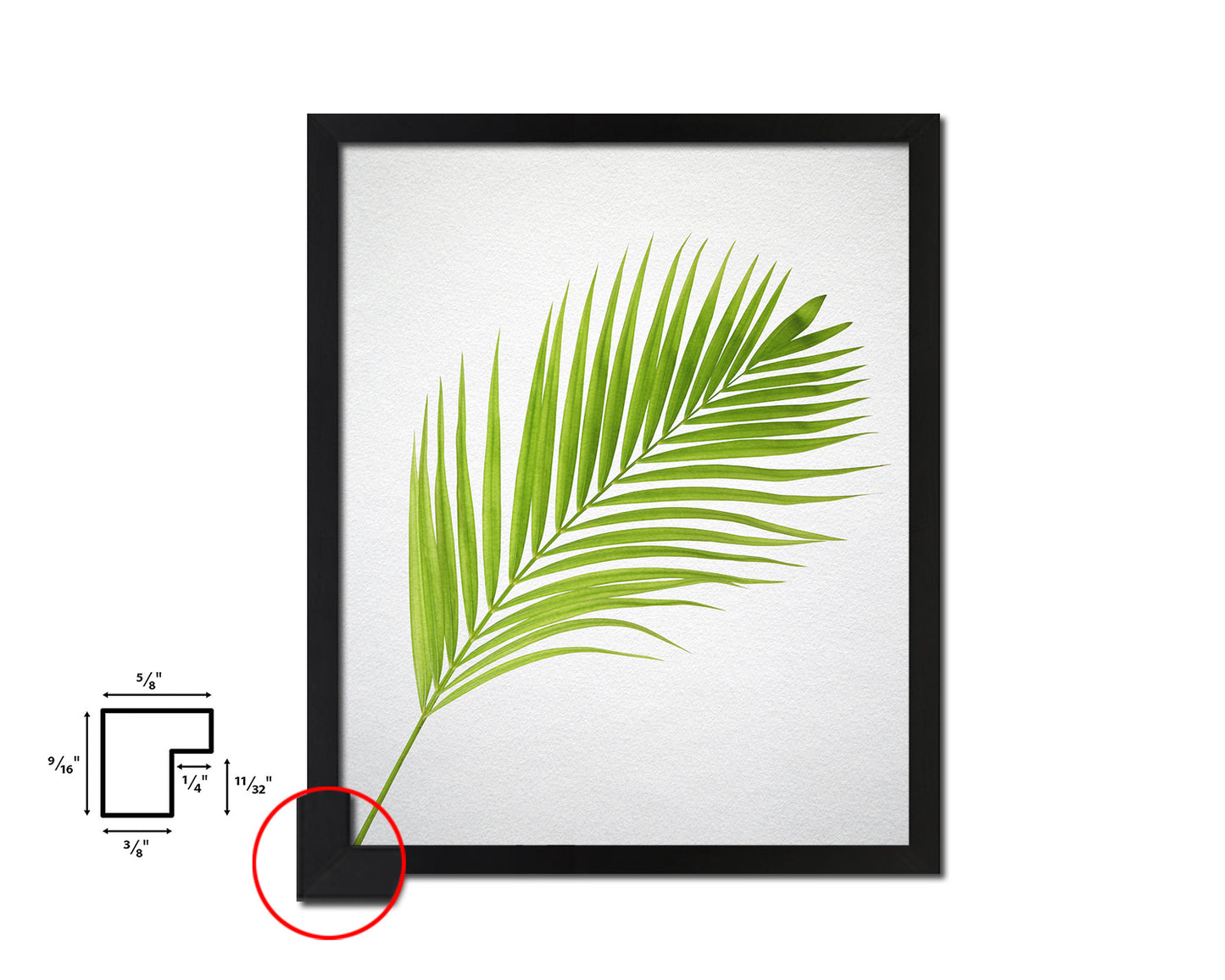 Green Palm Tree Watercolor Tropical Leaf Framed Print Home Decor Wall Art Gifts