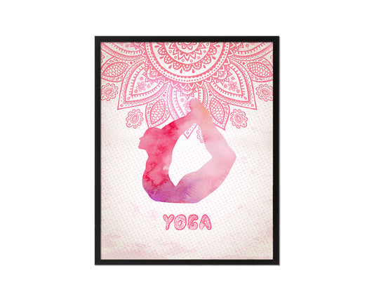 Bow Pose Yoga Wood Framed Print Wall Decor Art Gifts