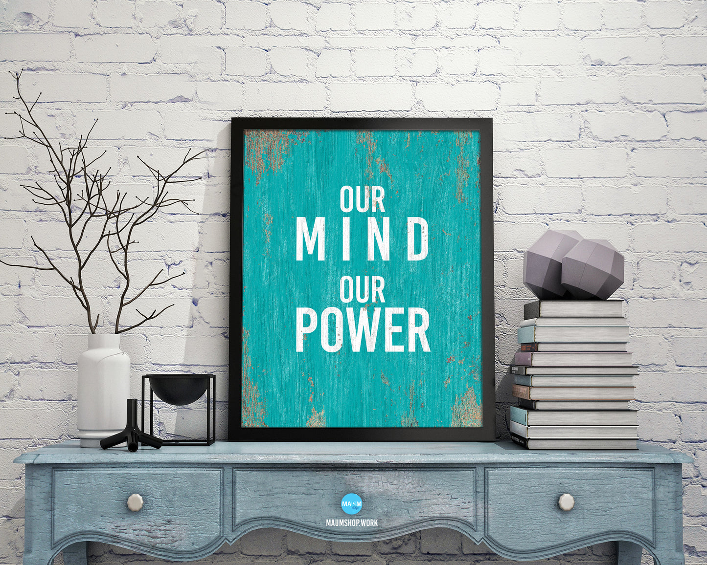 Our Minds Our Power Rainbow Pride Peace Right Justice Poster Wood Framed Wall Decor Print Gifts