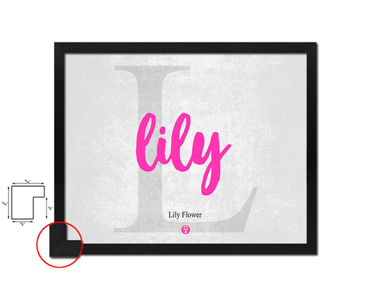 Lily Personalized Biblical Name Plate Art Framed Print Kids Baby Room Wall Decor Gifts