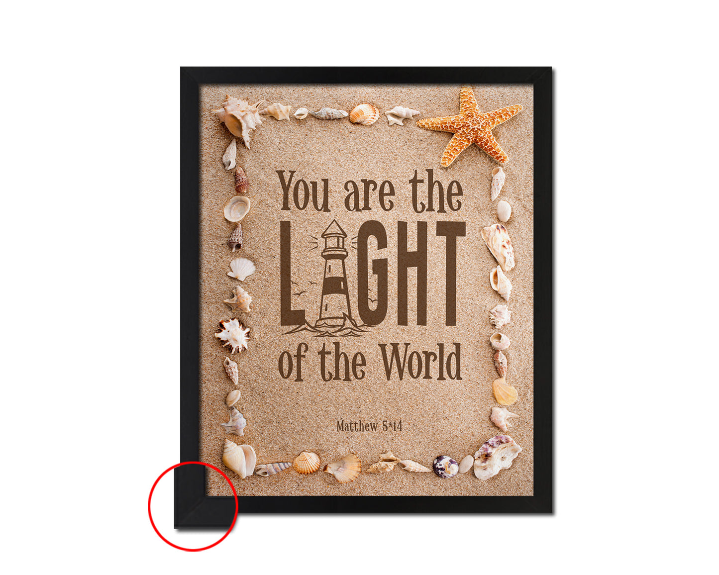 You Are the Light of The World, Matthew 5:14 Bible Verse Scripture Frame Print