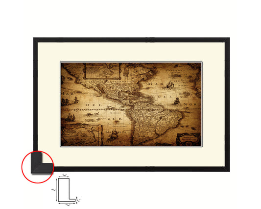 America 1690 Old Map Framed Print Art Wall Decor Gifts