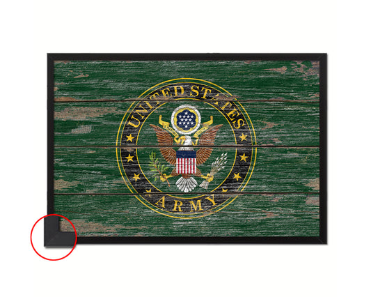 US Army House Wood Rustic Flag Wood Framed Print Wall Art Decor Gifts