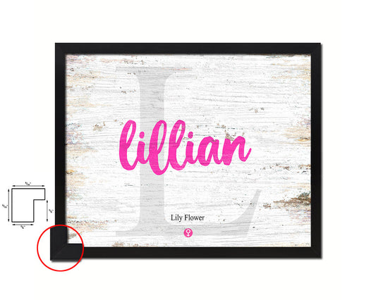 Lillian Personalized Biblical Name Plate Art Framed Print Kids Baby Room Wall Decor Gifts