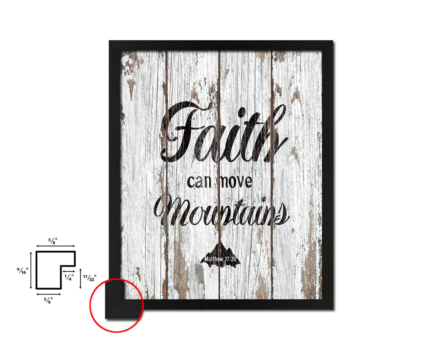 Faith Can Move Mountains, Matthew 17:20 Quote Framed Print Home Decor Wall Art Gifts