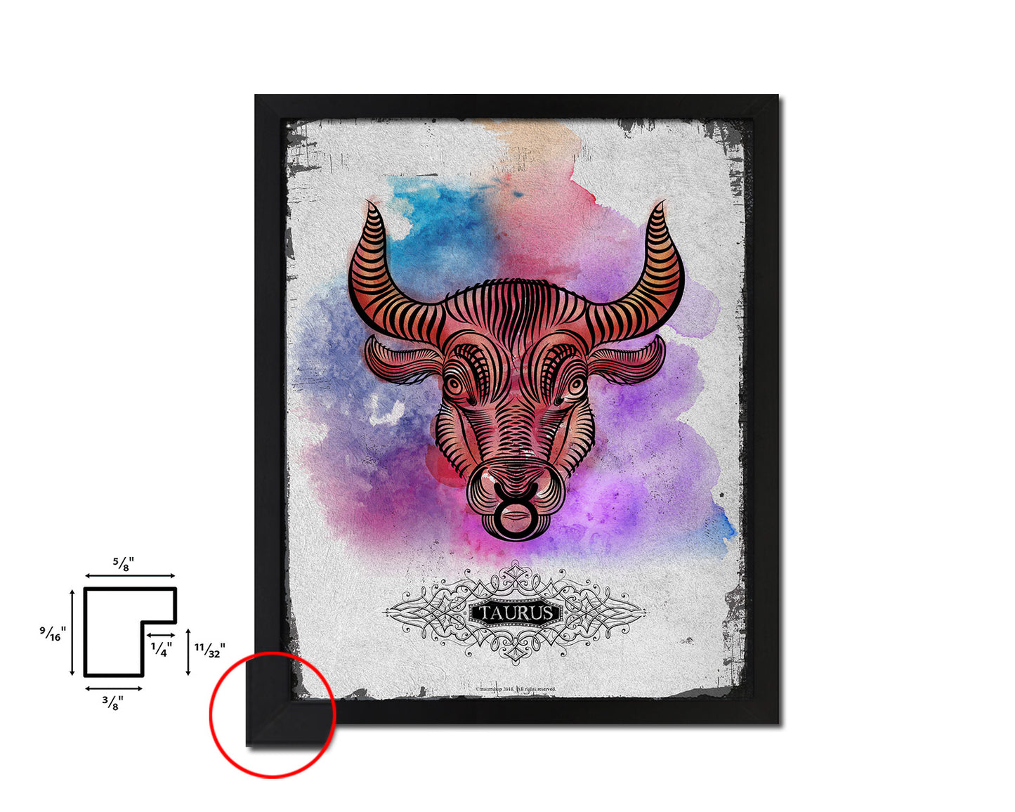 Taurus Constellation Prediction Yearly Horoscope Wood Framed Paper Print Wall Art Decor Gifts