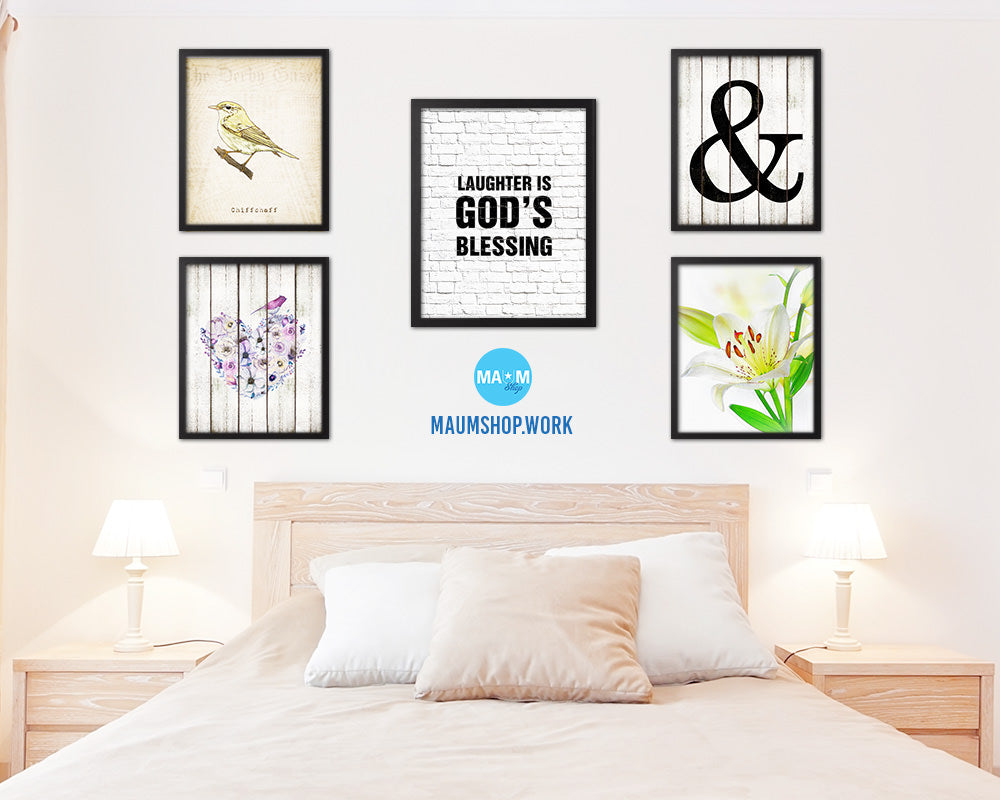 Laughter is God's blessing Quote Framed Print Home Decor Wall Art Gifts