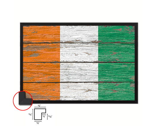 Cote D'Ivoire Country Wood Rustic National Flag Wood Framed Print Wall Art Decor Gifts