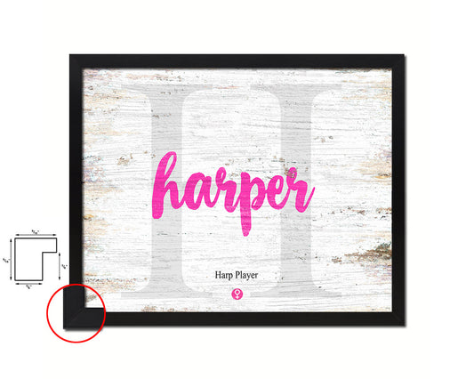 Harper Personalized Biblical Name Plate Art Framed Print Kids Baby Room Wall Decor Gifts