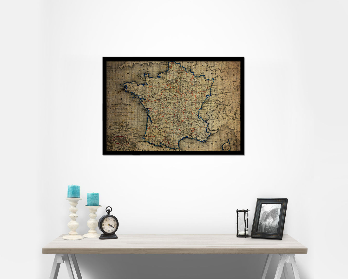 France 1789 Vintage Map Framed Print Art Wall Decor Gifts