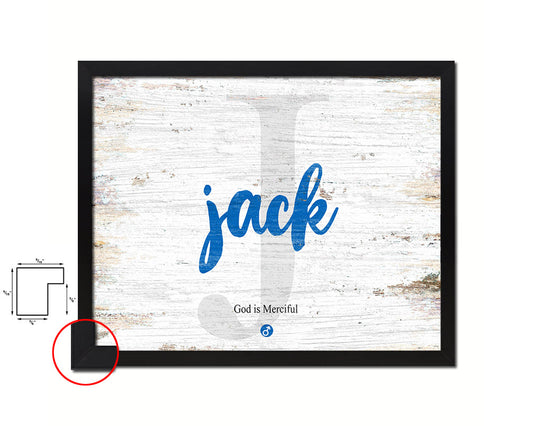 Jack Personalized Biblical Name Plate Art Framed Print Kids Baby Room Wall Decor Gifts