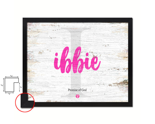 Ibbie Personalized Biblical Name Plate Art Framed Print Kids Baby Room Wall Decor Gifts