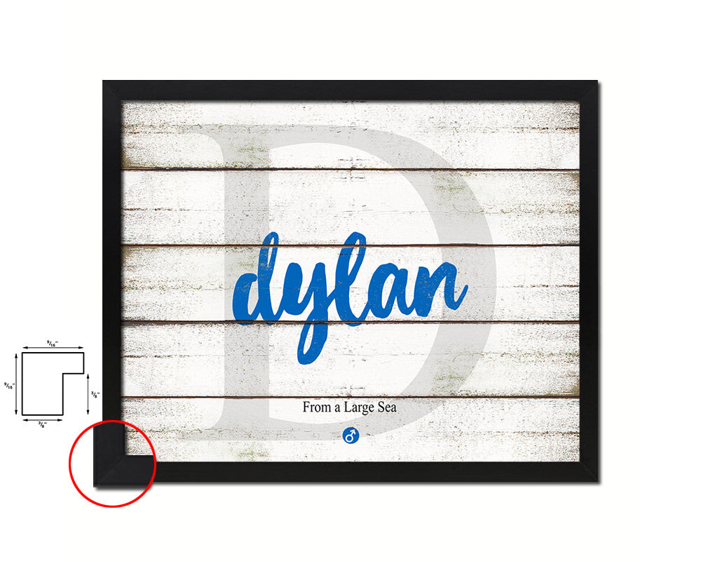 Dylan Personalized Biblical Name Plate Art Framed Print Kids Baby Room Wall Decor Gifts