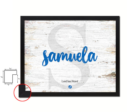 Samuela Personalized Biblical Name Plate Art Framed Print Kids Baby Room Wall Decor Gifts