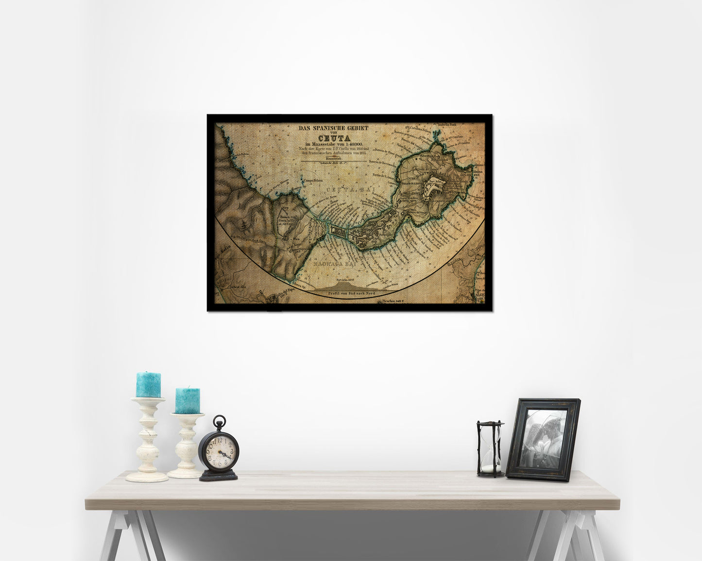 Ceuta Marocco Vintage Map Framed Print Art Wall Decor Gifts