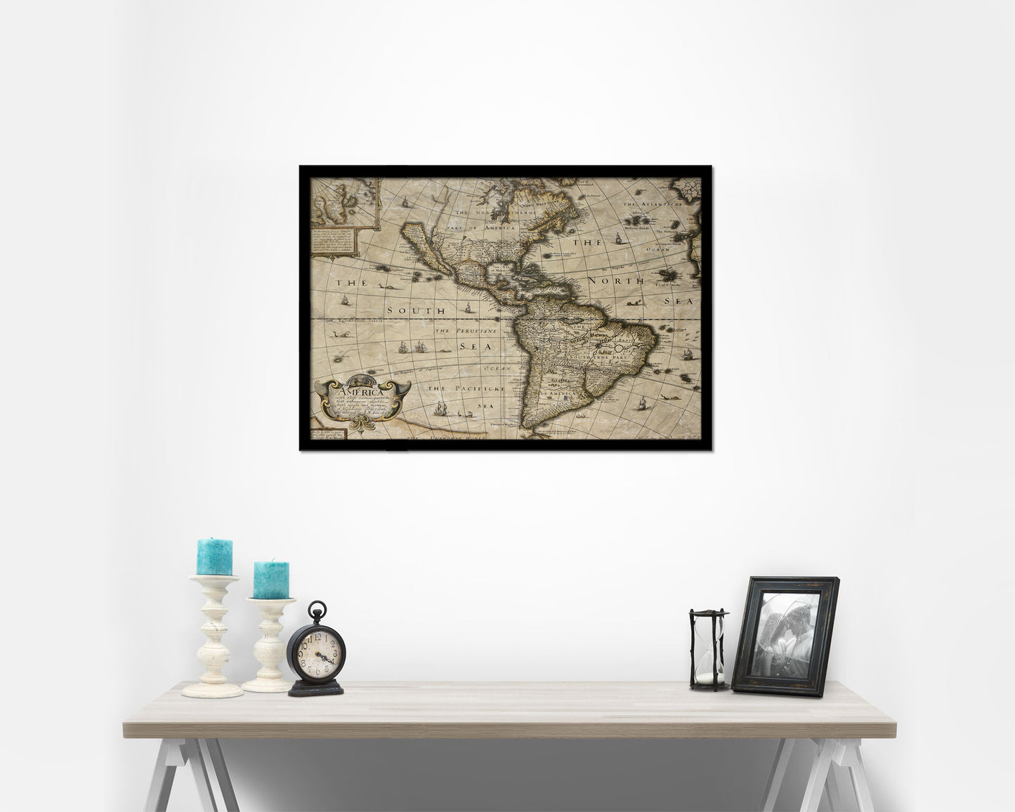 America Greenland John Speed London 1627 Historical Map Framed Print Art Wall Decor Gifts