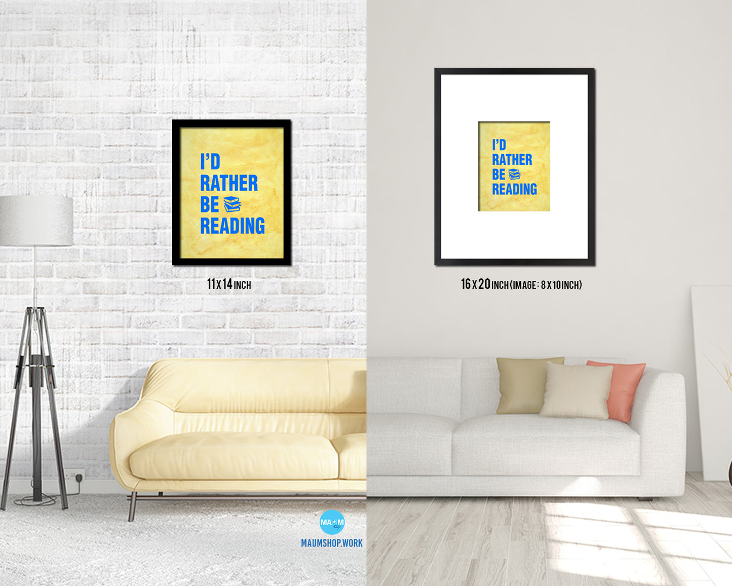 I'd rather be reading Quote Framed Print Wall Decor Art Gifts