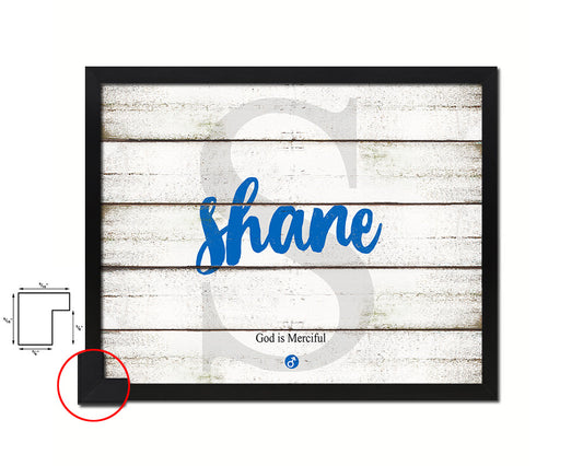 Shane Personalized Biblical Name Plate Art Framed Print Kids Baby Room Wall Decor Gifts