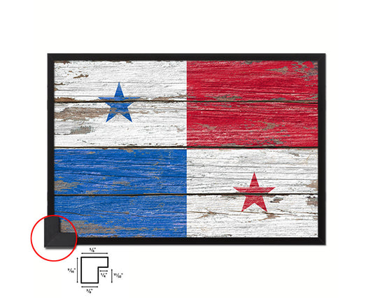 Panama Country Wood Rustic National Flag Wood Framed Print Wall Art Decor Gifts