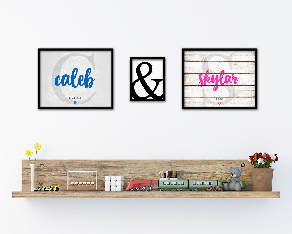 Caleb Personalized Biblical Name Plate Art Framed Print Kids Baby Room Wall Decor Gifts