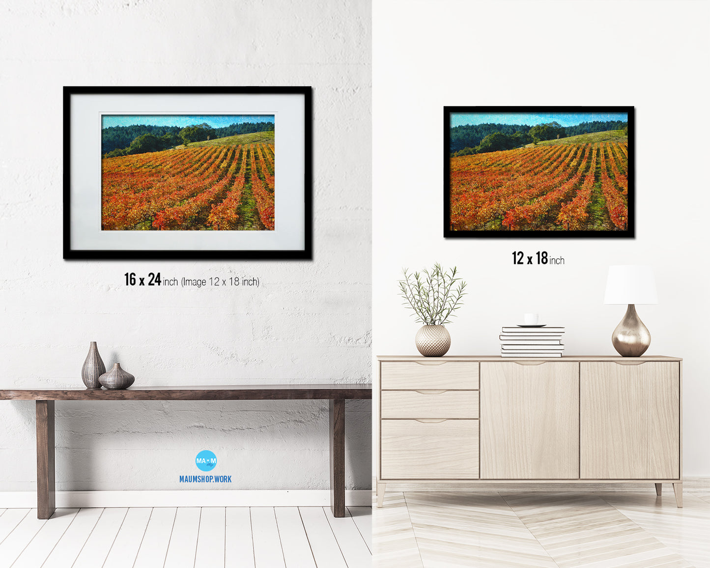 Sonoma, California, Sebastopol, Winery Vineyards Artwork Painting Print Art Frame Wall Decor Gifts