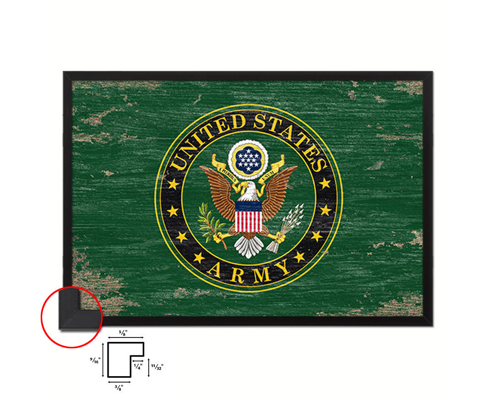 US Army House Shabby Chic Military Flag Framed Print Decor Wall Art Gifts