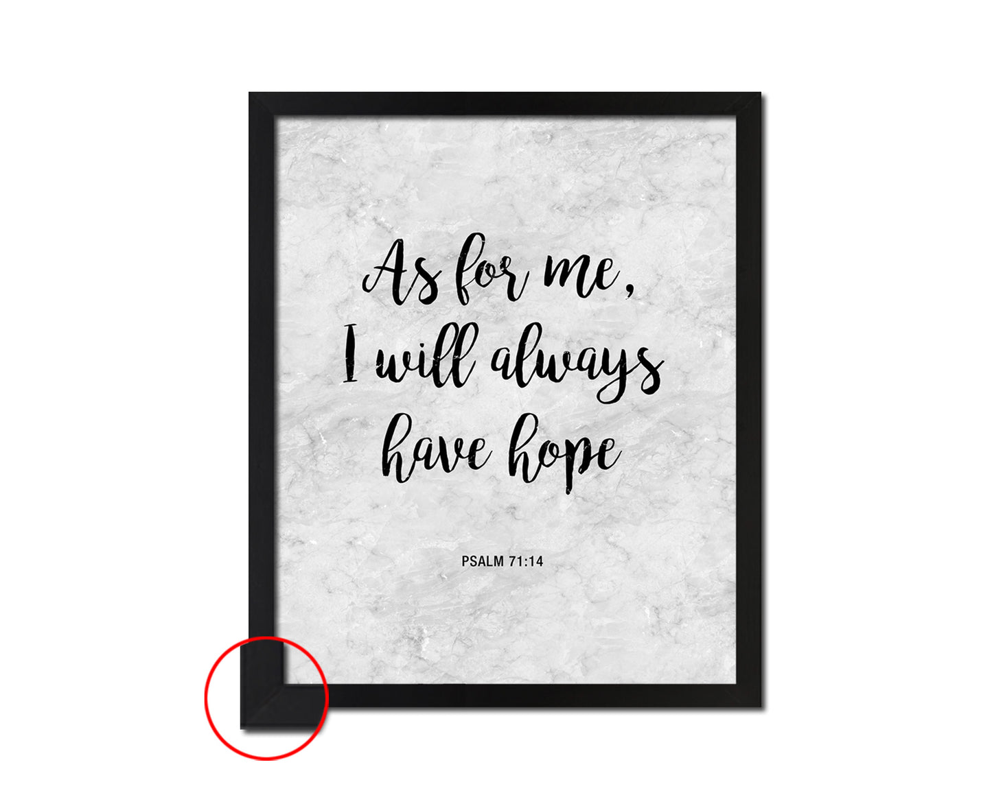 As for me, I will always have hope, Psalm 71:14 Bible Scripture Verse Framed Print Wall Art Decor Gifts