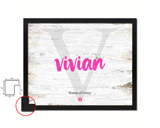 Vivian Personalized Biblical Name Plate Art Framed Print Kids Baby Room Wall Decor Gifts