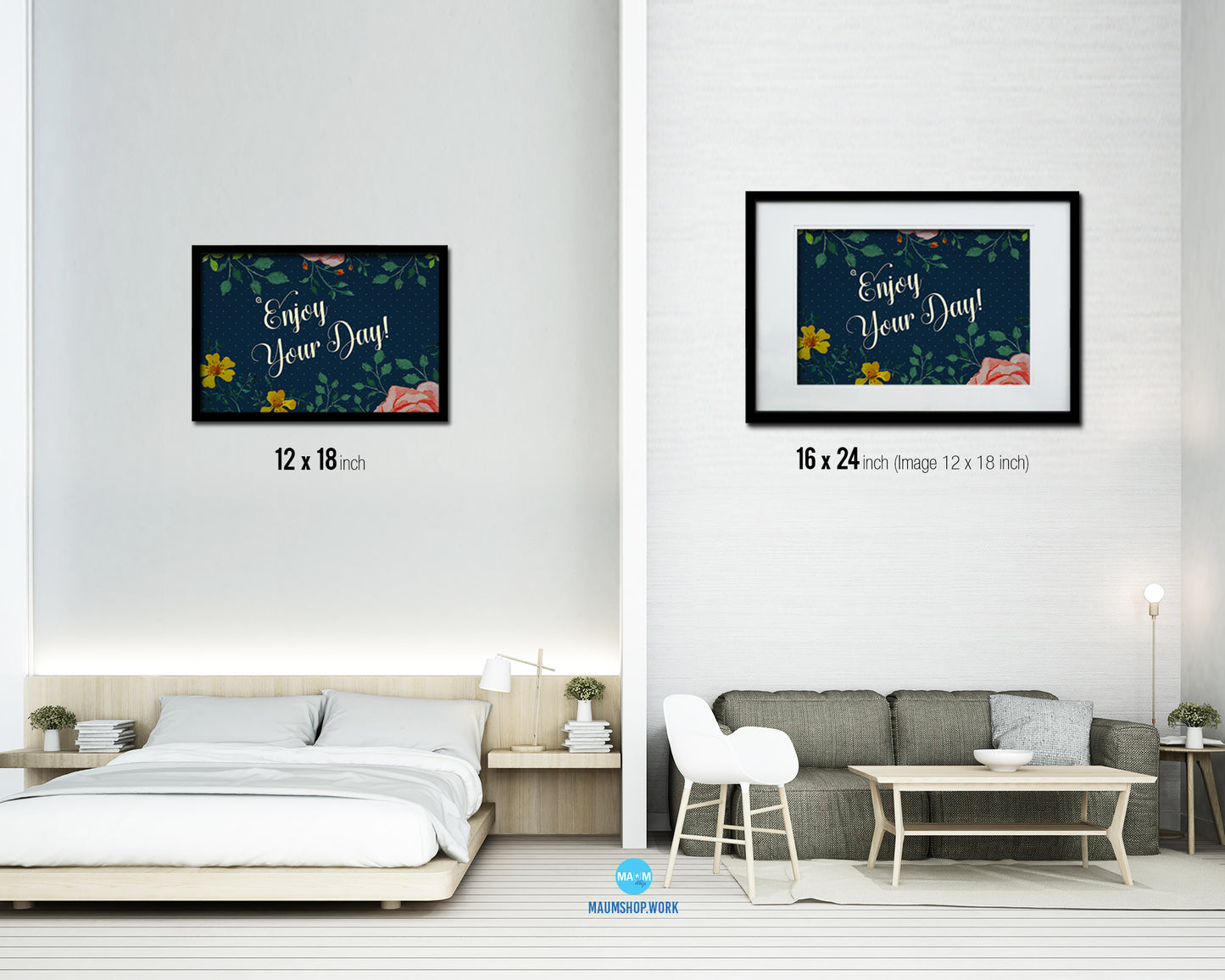 Enjoy your day Quote Framed Print Wall Decor Art Gifts