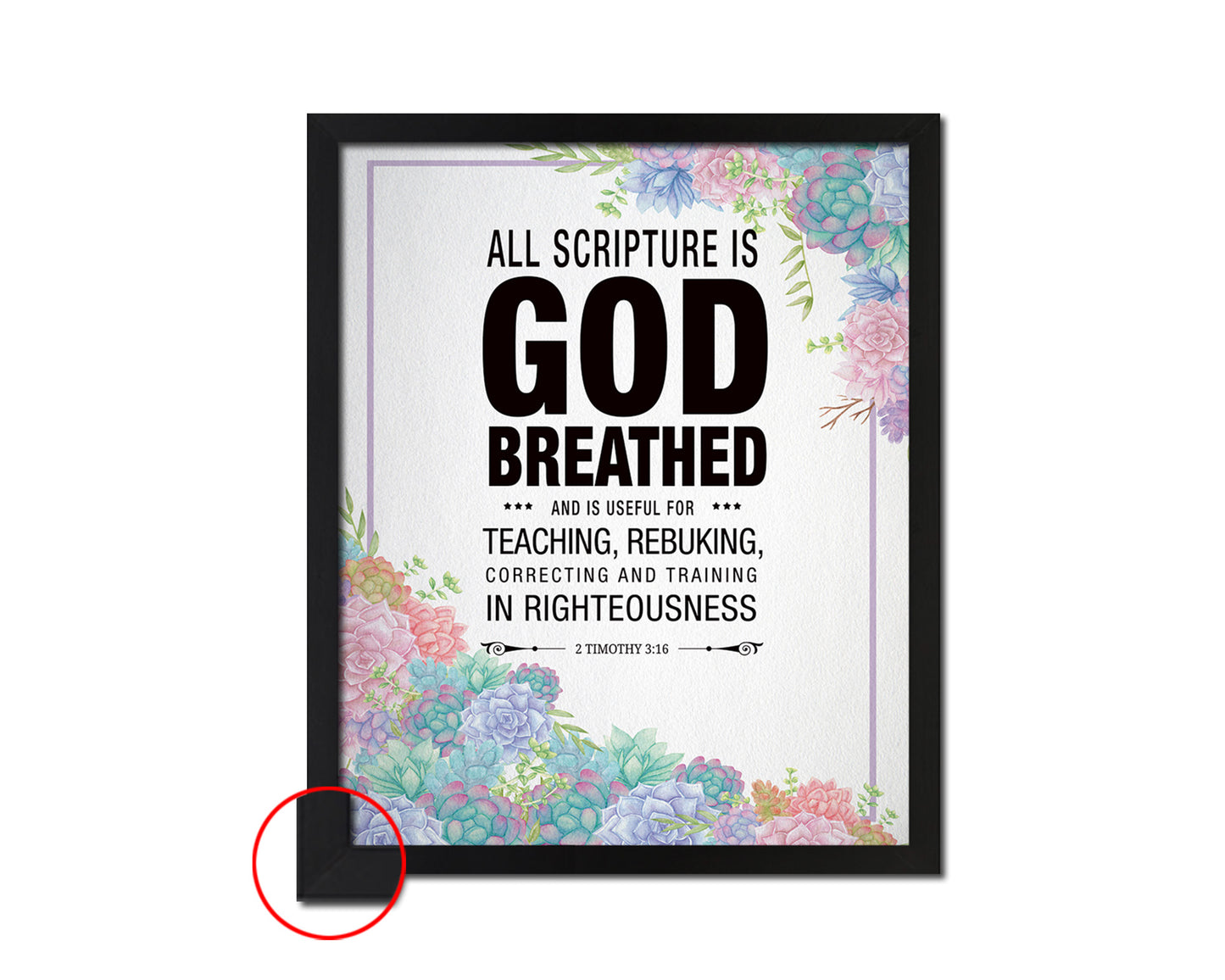 All scripture is God breathed and is useful for teaching Quote Framed Print Wall Decor Art Gifts