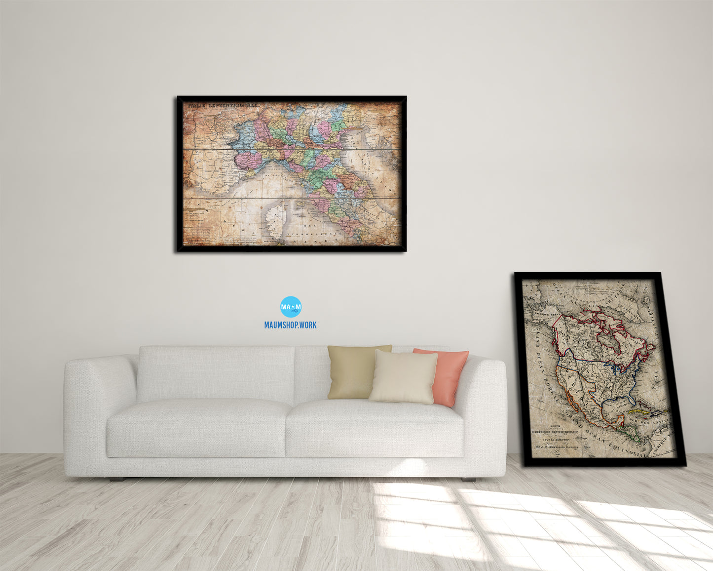 North Iitaly Antique Map Framed Print Art Wall Decor Gifts