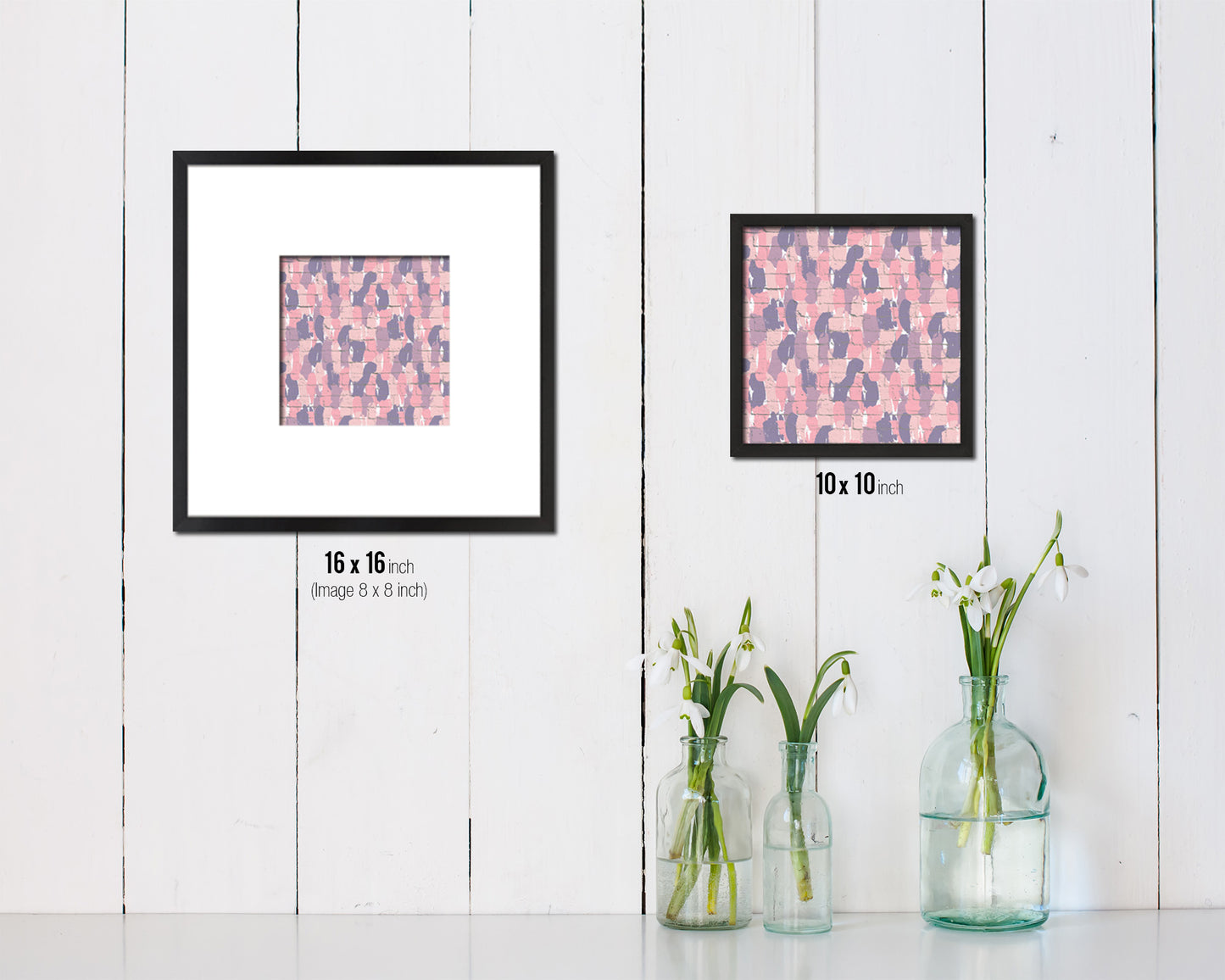 Abstract Pink Artwork Wood Frame Gifts Modern Wall Decor Art Prints